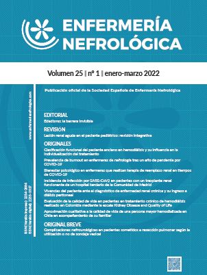 portada revista Enfermería Nefrológica
